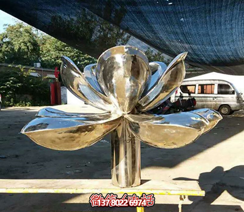 不銹鋼荷花小區景觀雕塑 不銹鋼荷花小區景觀雕塑