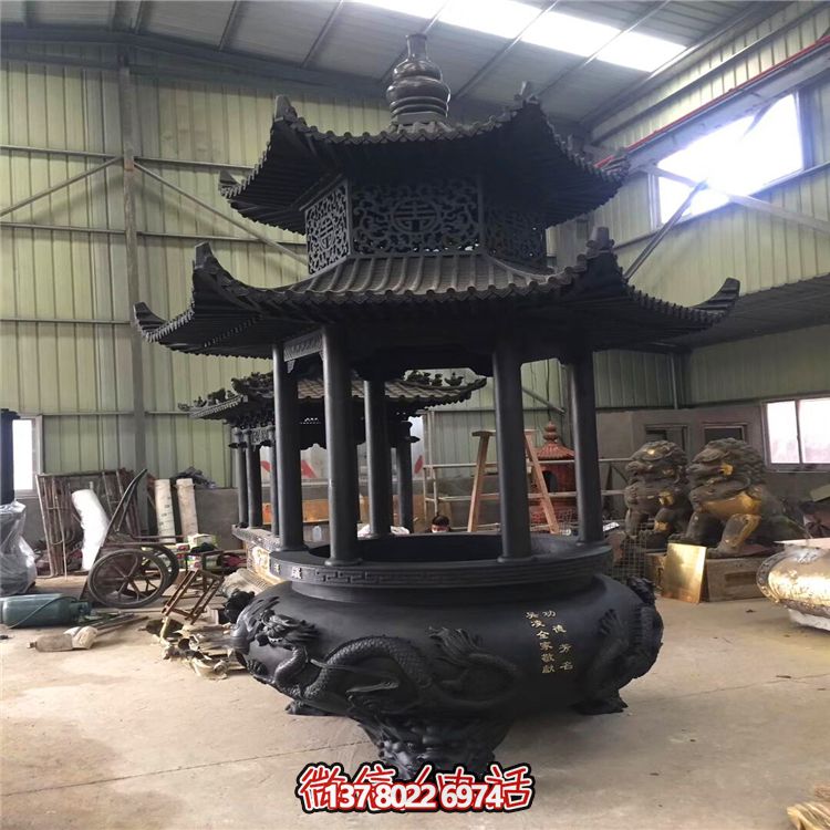 傳統工藝景區香爐鑄鐵寶蓋足 傳統工藝景區香爐鑄鐵寶蓋足