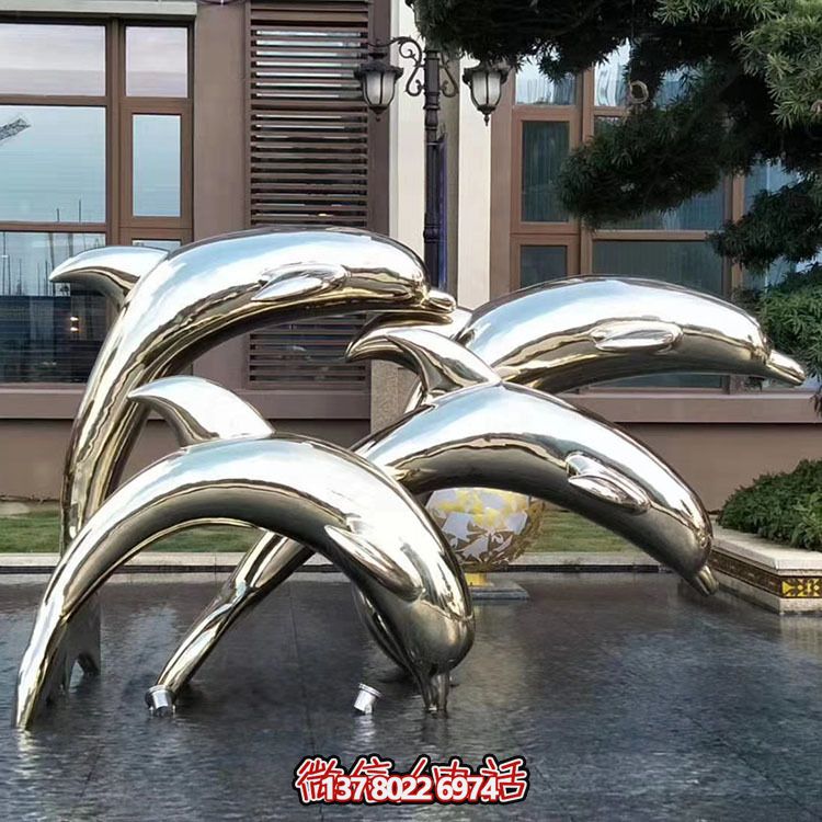 海豚潛泳雕塑,不銹鋼持久耐用 海豚潛泳雕塑,不銹鋼持久耐用
