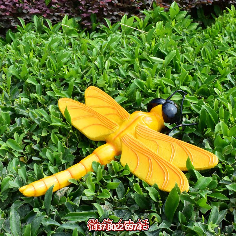 黃色卡通蜻蜓玻璃鋼雕塑 黃色卡通蜻蜓玻璃鋼雕塑