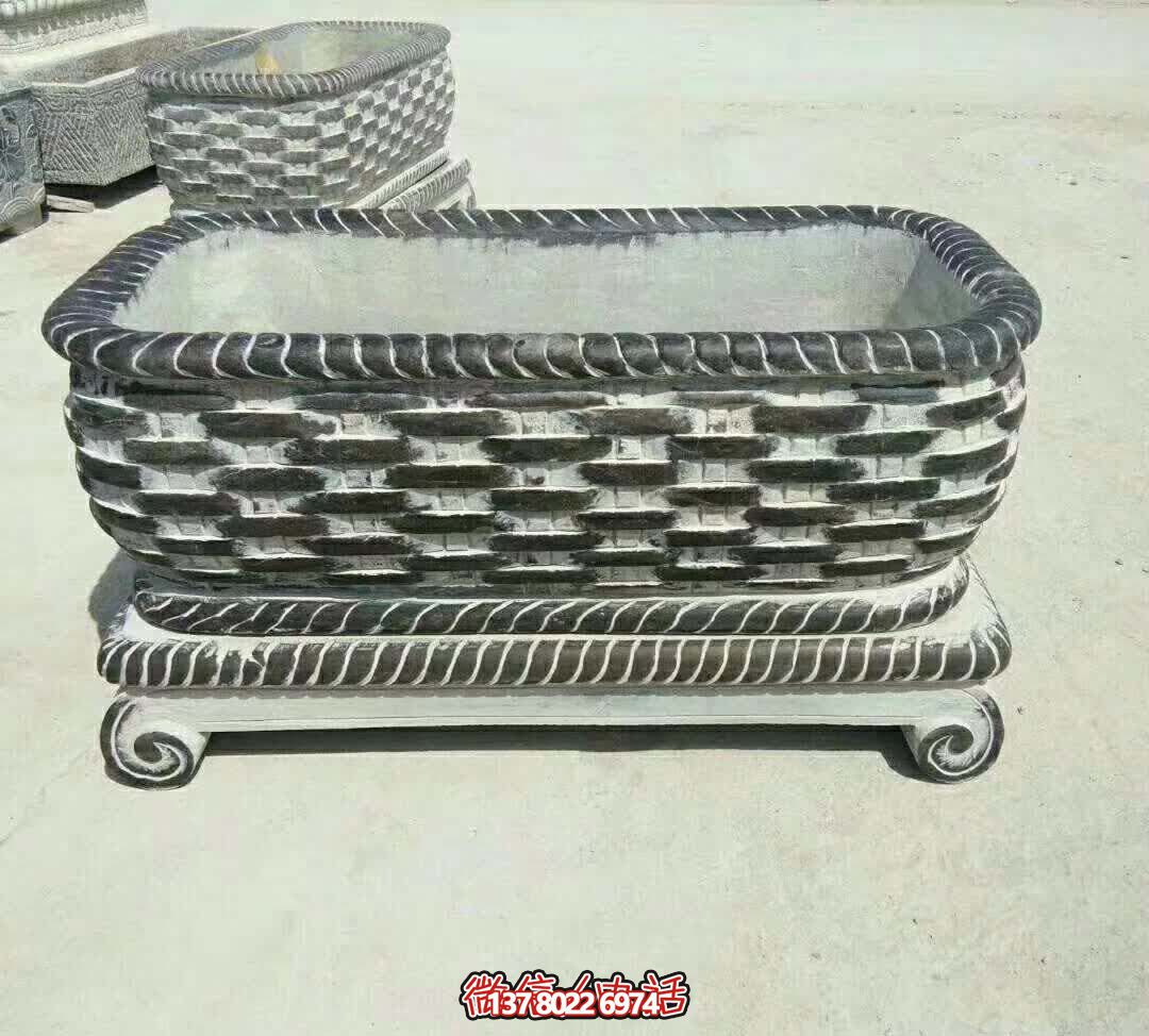 大型青石浮雕花盆雕塑 大型青石浮雕花盆雕塑