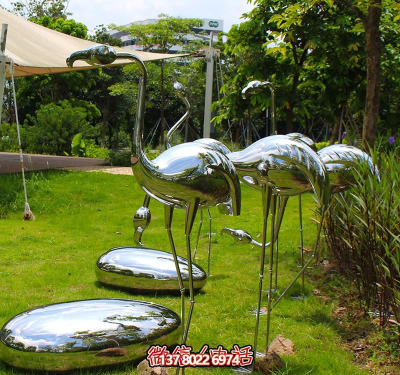 室外不銹鋼火烈鳥雕塑 室外不銹鋼火烈鳥雕塑