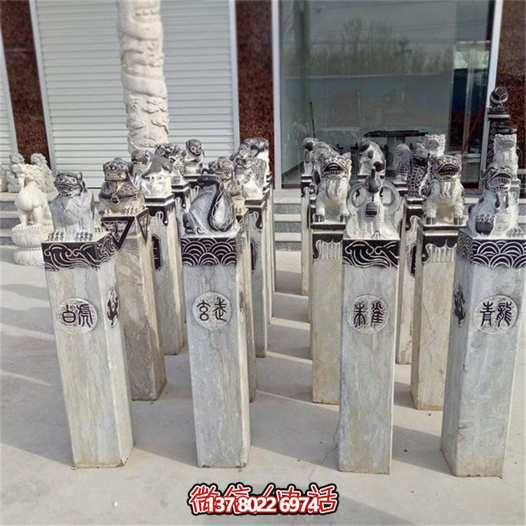 精美大理石雕塑，辟邪鎮(zhèn)宅，拴馬樁大型裝飾