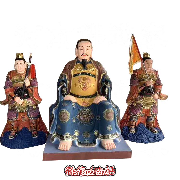 玻璃鋼雕塑真武大帝彩繪雕塑 玻璃鋼雕塑真武大帝彩繪雕塑