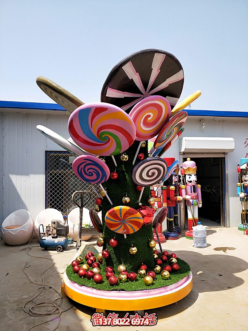 幼兒園化外仿真棒棒糖群玻璃鋼雕塑 幼兒園化外仿真棒棒糖群玻璃鋼雕塑