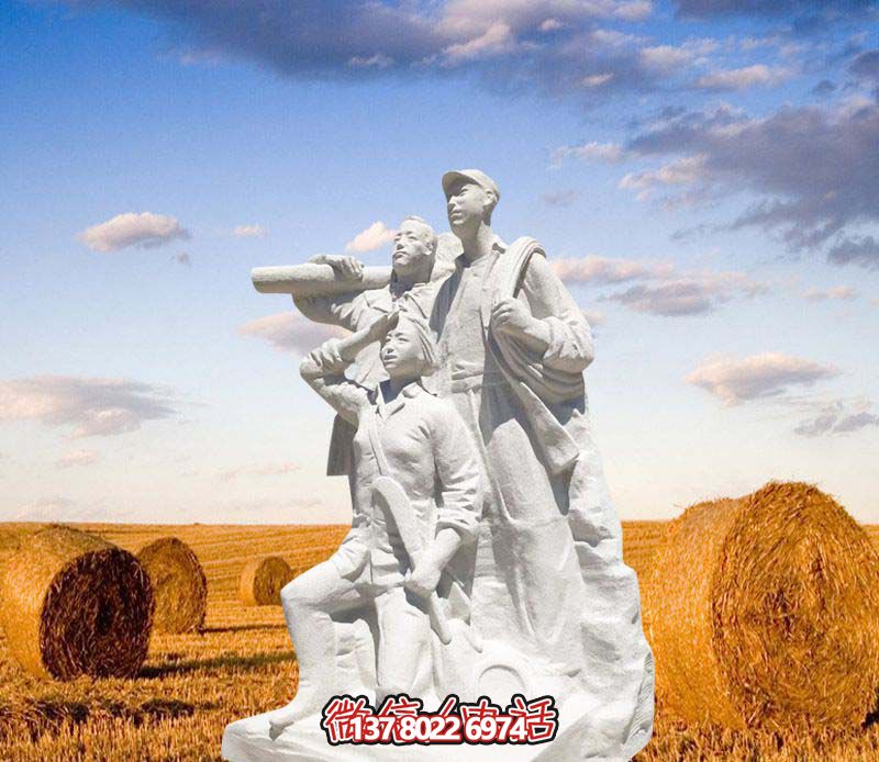 公園漢白玉石雕看向遠(yuǎn)方的紅軍雕塑 公園漢白玉石雕看向遠(yuǎn)方的紅軍雕塑