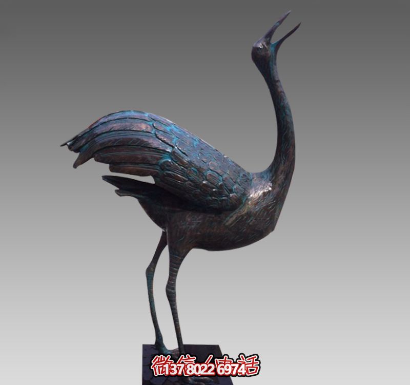 銅雕公園景區大型戶外裝飾品彩繪仙鶴雕塑 銅雕公園景區大型戶外裝飾品彩繪仙鶴雕塑