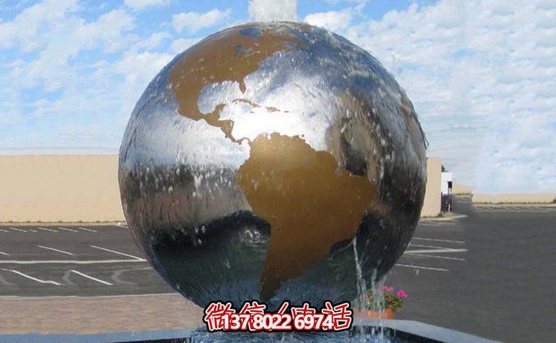 公園廣場不銹鋼噴水地球儀雕塑 公園廣場不銹鋼噴水地球儀雕塑