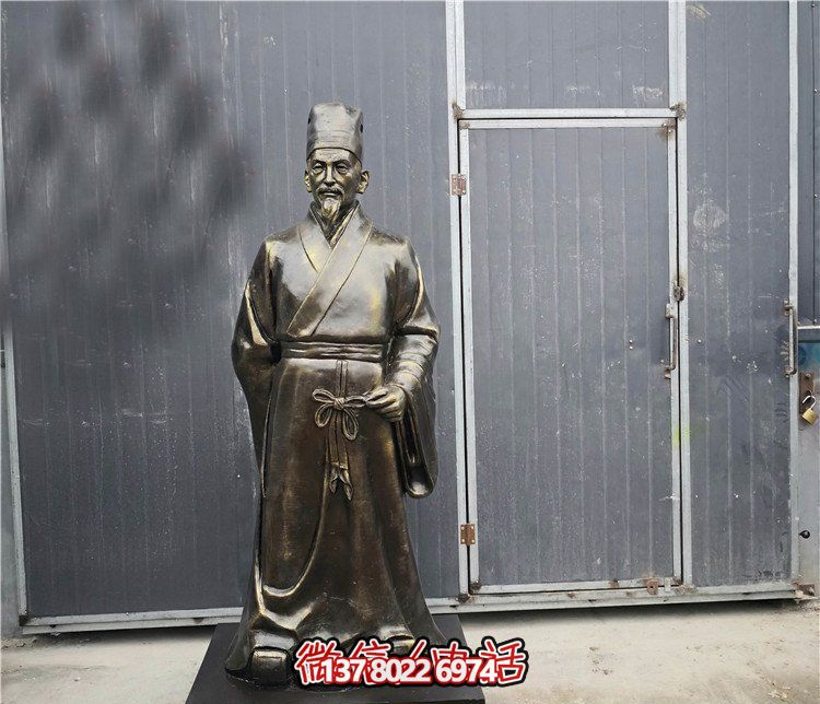 廣場擺放行醫(yī)李時珍人物漆金玻璃鋼雕塑 廣場擺放行醫(yī)李時珍人物漆金玻璃鋼雕塑