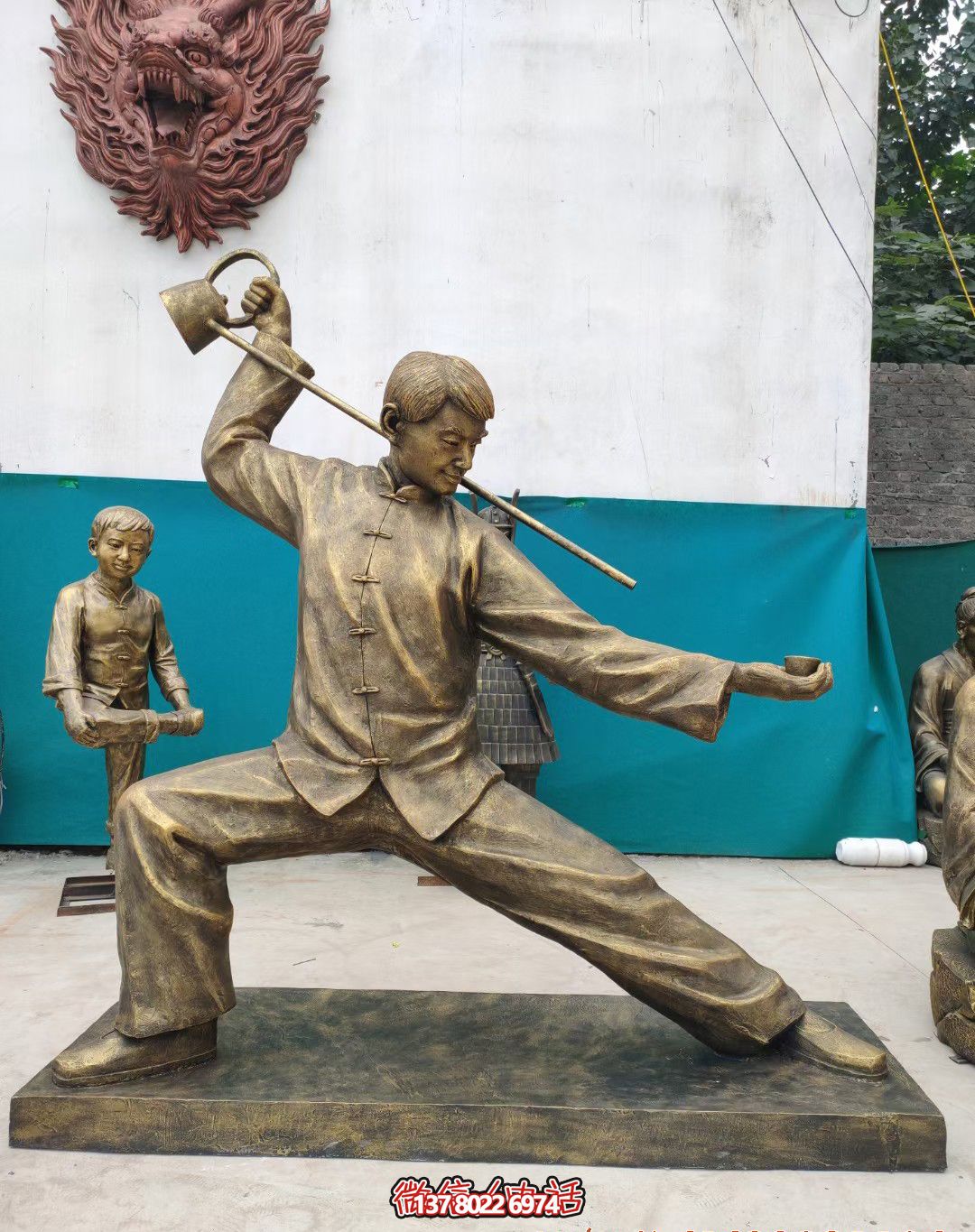 景區創意銅雕倒茶雕塑 景區創意銅雕倒茶雕塑