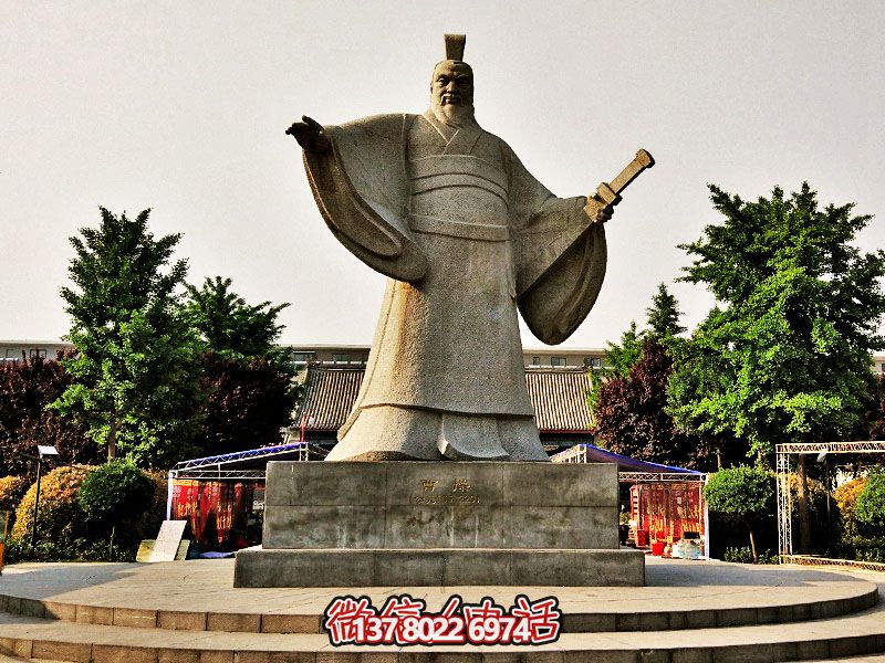 庭院景區大理石曹操雕塑 庭院景區大理石曹操雕塑