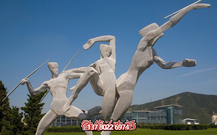 廣場草坪擺放玻璃鋼標槍運動雕塑 廣場草坪擺放玻璃鋼標槍運動雕塑