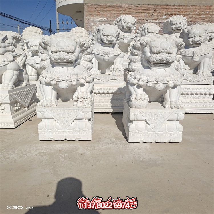 漢白玉優(yōu)質天然石材雕刻石獅子庭院別墅大門前擺件
