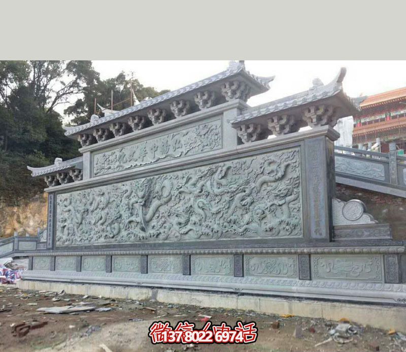 宗教寺廟園林九龍壁景觀石雕 宗教寺廟園林九龍壁景觀石雕