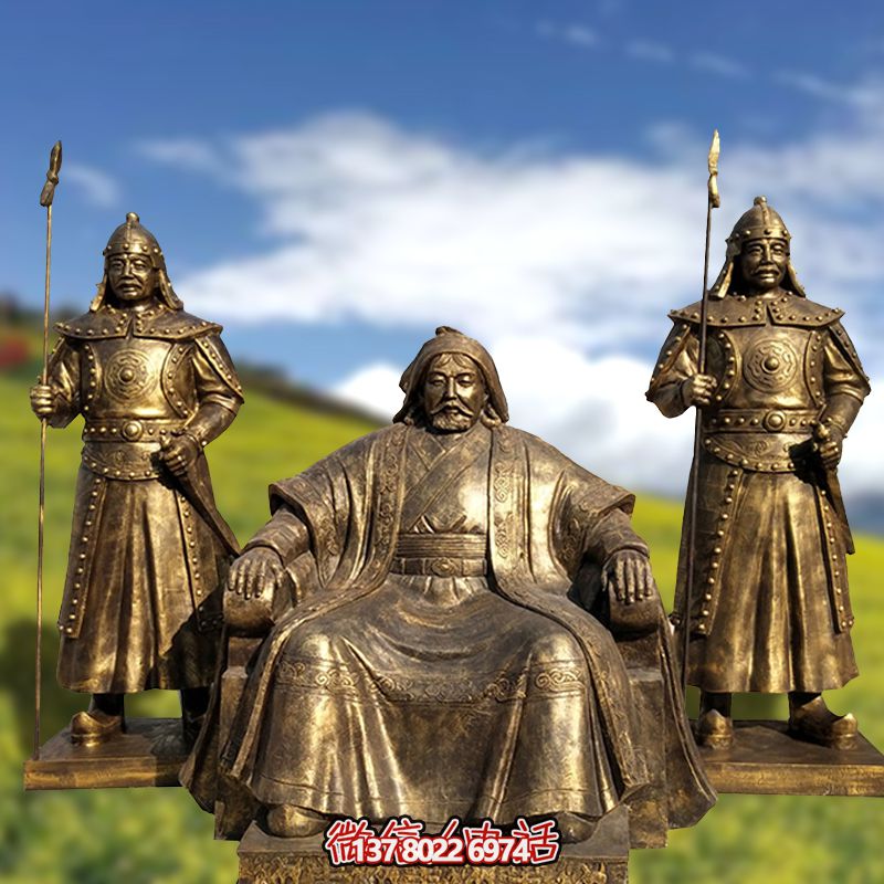 玻璃鋼仿銅歷史名人古代著名人物成吉思汗雕塑雕像 玻璃鋼仿銅歷史名人古代著名人物成吉思汗雕塑雕像
