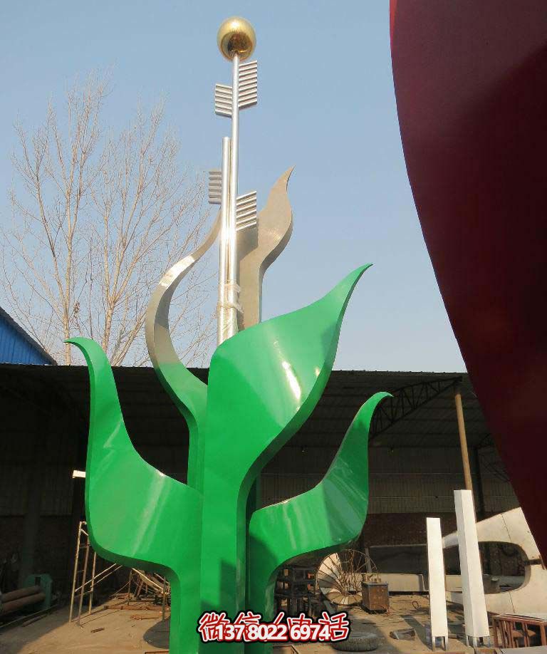 公園不銹鋼抽象小麥雕塑 公園不銹鋼抽象小麥雕塑