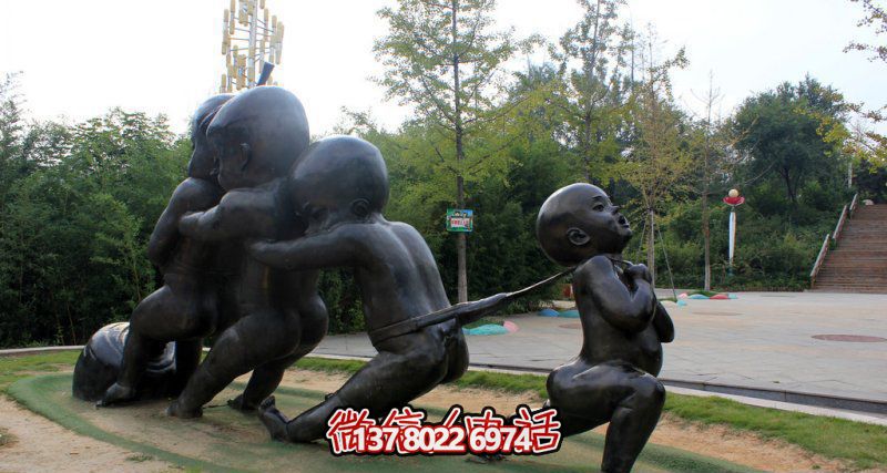 戶外拔蘿卜的小孩街邊景觀銅雕兒童雕塑 戶外拔蘿卜的小孩街邊景觀銅雕兒童雕塑