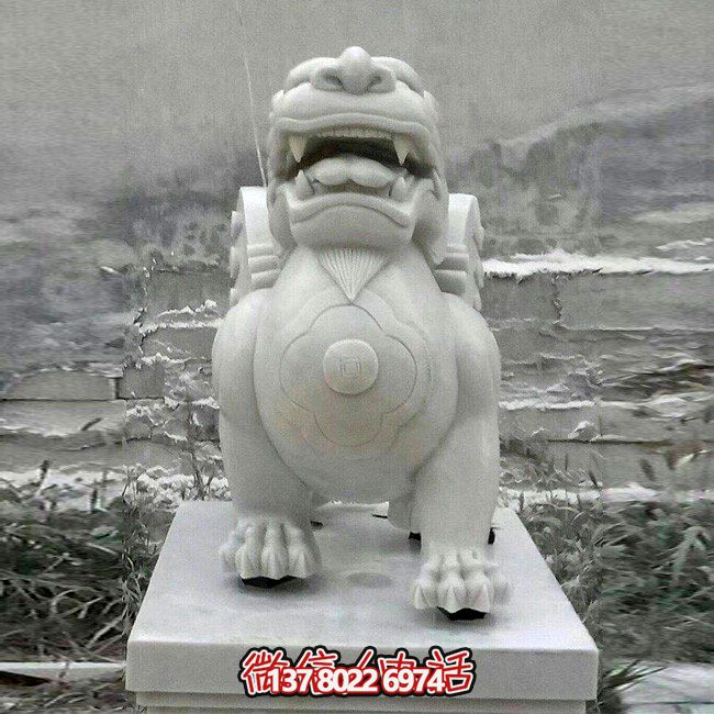 戶外廣場大型景觀大理石石雕招財貔貅雕塑 戶外廣場大型景觀大理石石雕招財貔貅雕塑