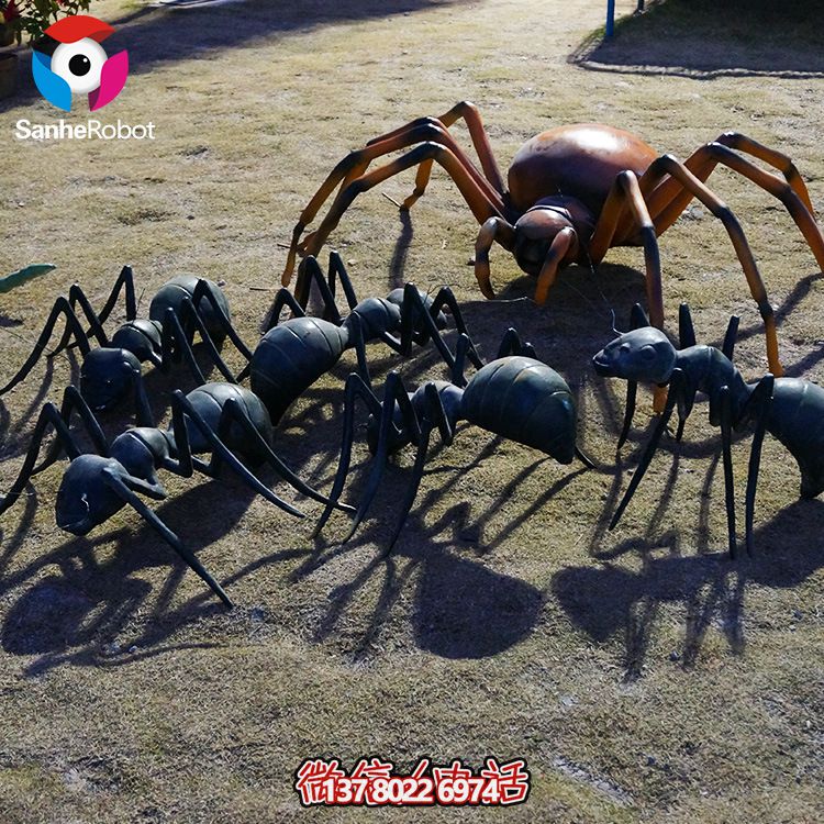 螞蟻和蜘蛛學(xué)院草坪爬行玻璃鋼螞蟻雕塑 螞蟻和蜘蛛學(xué)院草坪爬行玻璃鋼螞蟻雕塑