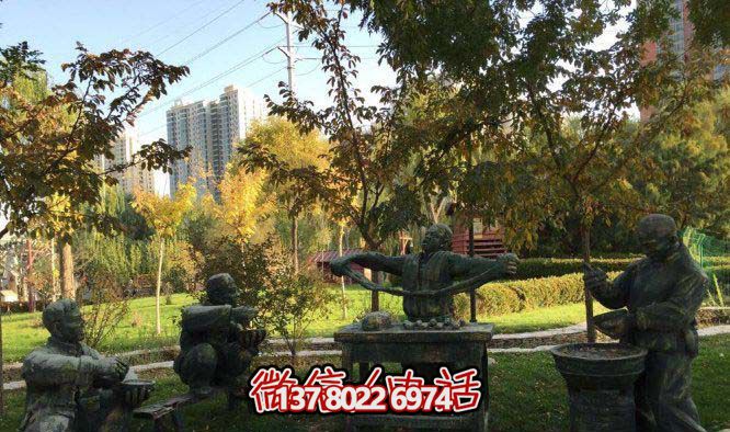 廣場(chǎng)園林蘭州拉面人物小品做舊青銅雕塑 廣場(chǎng)園林蘭州拉面人物小品做舊青銅雕塑