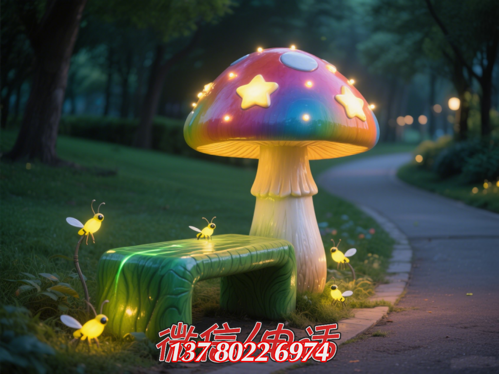 蘑影螢光:不銹鋼編織的戶外童話坐凳 蘑影螢光:不銹鋼編織的戶外童話坐凳