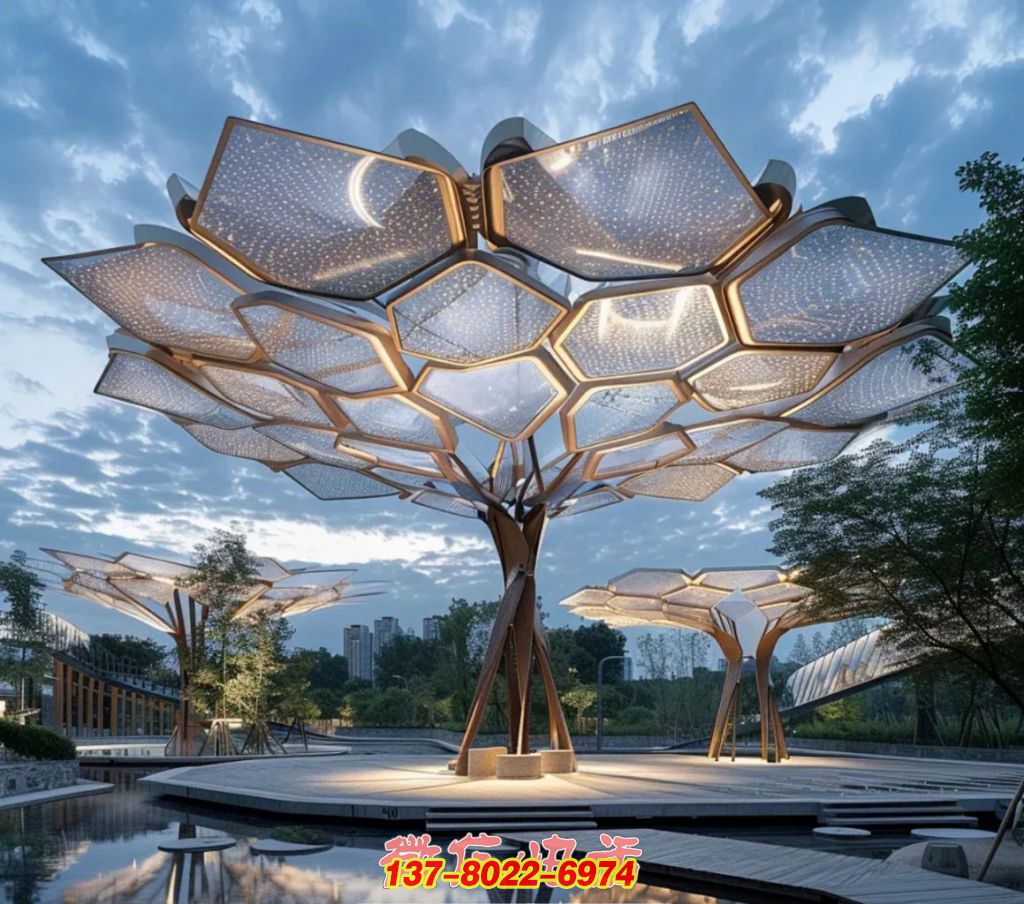 星芒翠蓋 —— 不銹鋼構繪就的戶外生態景觀巨樹 星芒翠蓋 —— 不銹鋼構繪就的戶外生態景觀巨樹