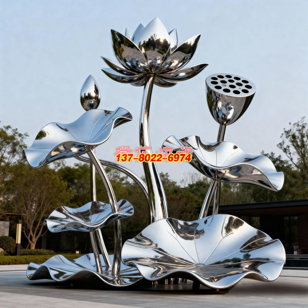 蓮韻流輝:不銹鋼鍛造的荷塘盛景景觀雕塑 蓮韻流輝:不銹鋼鍛造的荷塘盛景景觀雕塑
