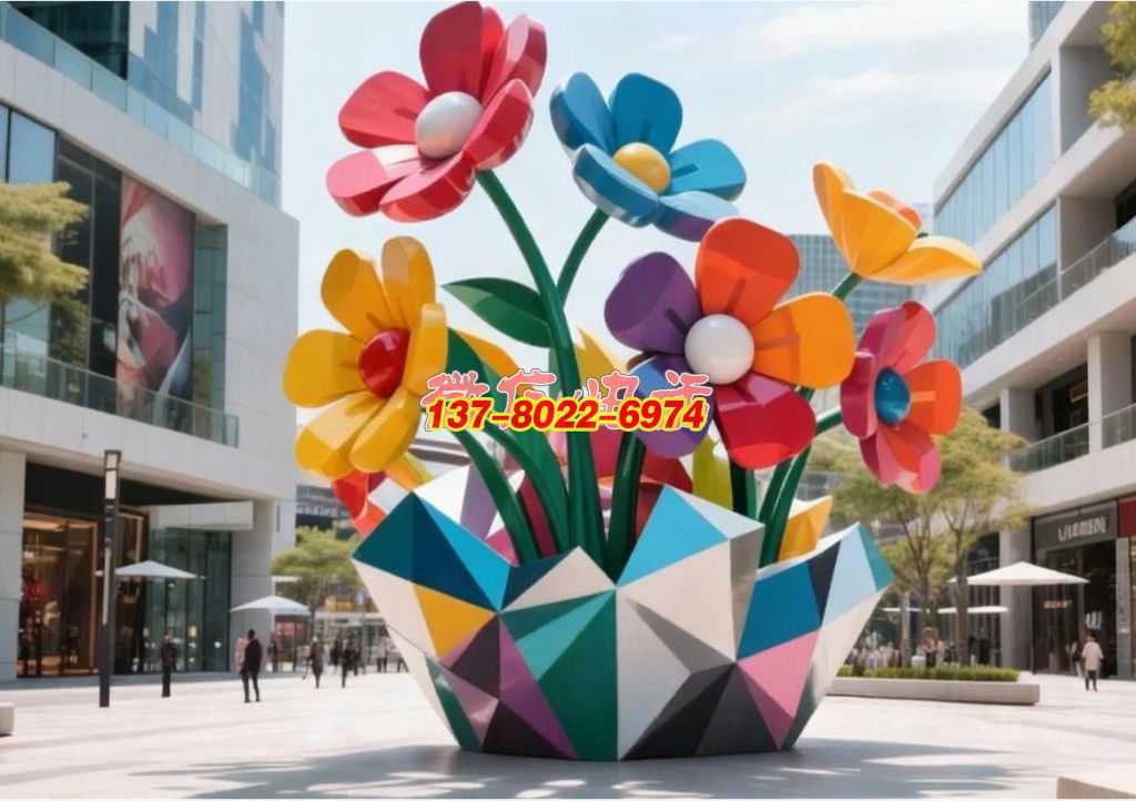 《綻城?綺夢花簇》：都市園林里的不銹鋼景觀，盛綻彩色花束織就鮮活日常