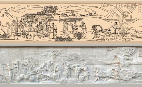 畫稿與浮雕對比圖-- (3) 畫稿與浮雕對比圖-- (3)